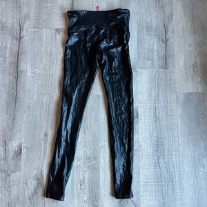 Spanx Faux Leather Leggings Black High Rise Size M